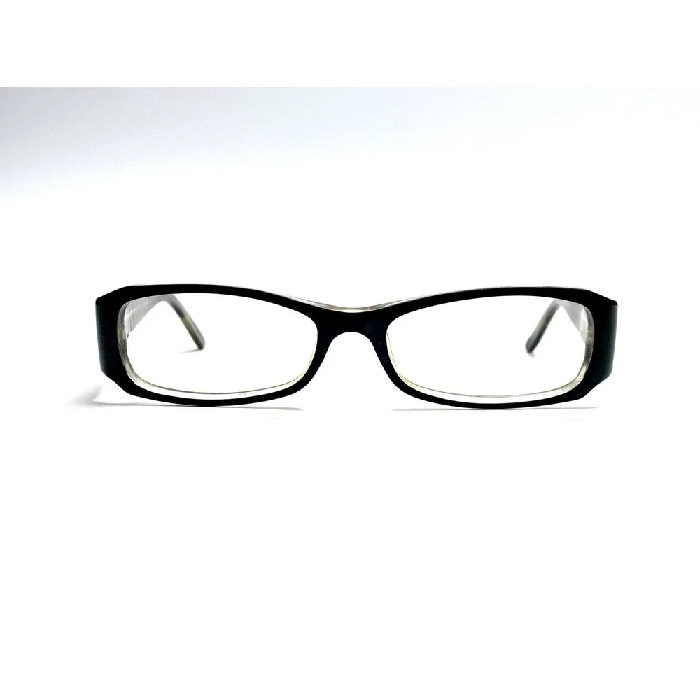 Burberry Black Clear Rectangular Glasses Wide Temple Italy 50 15 130